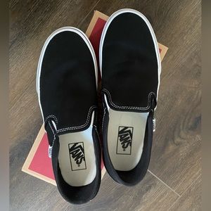 Black Canvas VANS Slip Ons Womens Size 9